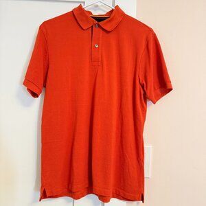 Paul Smith Short Sleeve Polo Shirt Orange Size M 100% Cotton Made in Portugal